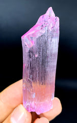Transparent Double Sided Unique Mountain Shape Terminations Pink Kunzite Crystal from Nuristan, Afghanistan - 42 gram