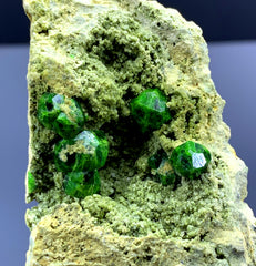 Lush Green Demantoid Garnet Crystals on Matrix - 133 gram