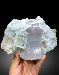 Huge Size AquaMorganite with Smoky Quartz and Cleavelandite Albite, AquaMorganite Specimen - 1542 gram