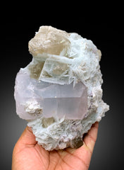 Huge Size AquaMorganite with Smoky Quartz and Cleavelandite Albite, AquaMorganite Specimen - 1542 gram