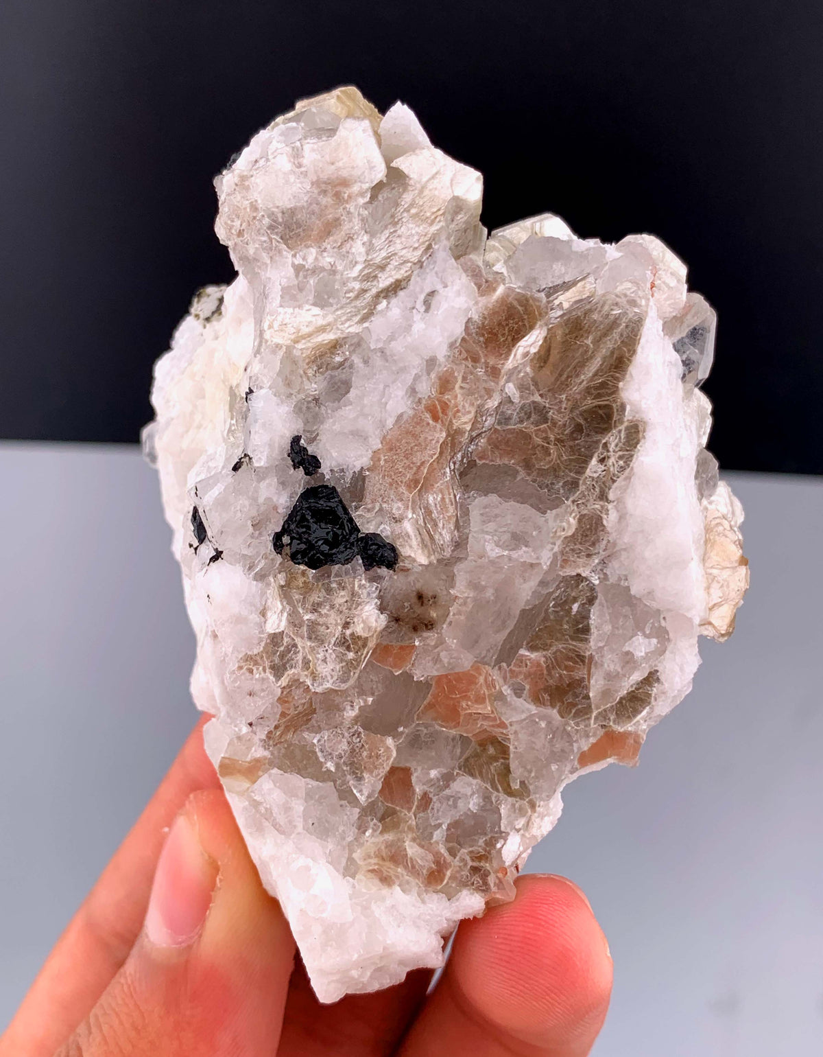 Orange Garnet Crystals With Quartz and Mica On Matrix From Pakistan - 124 Grams