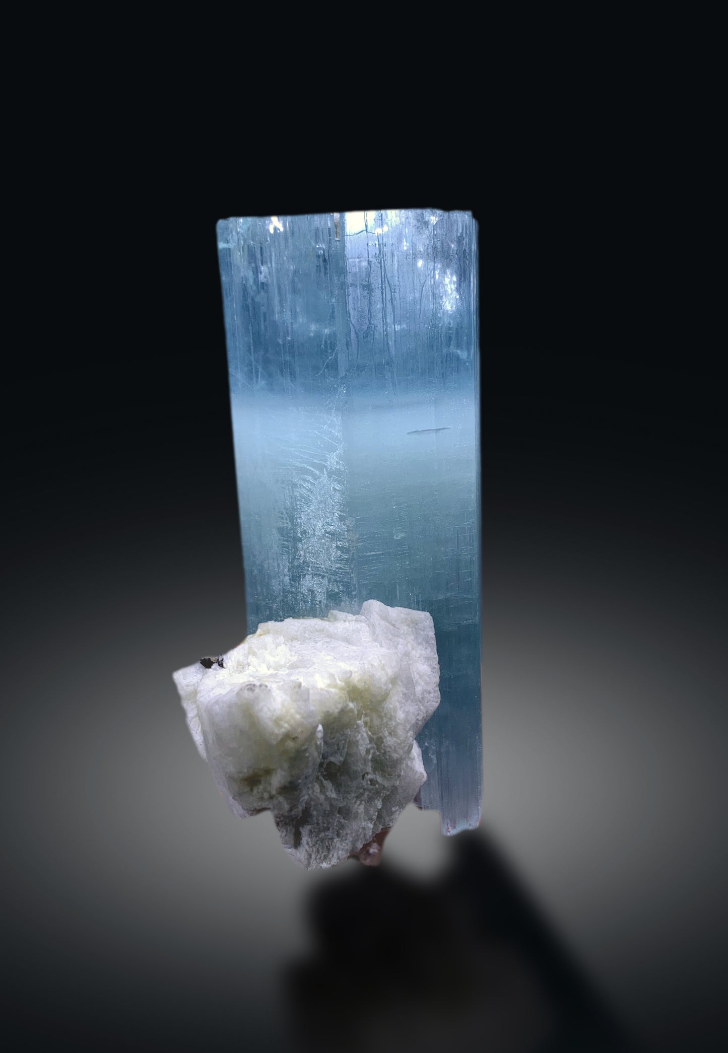 Sky Blue Aquamarine Crystal on Albite from shigar valley Pakistan - 135 gram