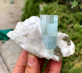 Sky Blue Aquamarine on Feldspar from Shigar valley Pakistan - 240 gram