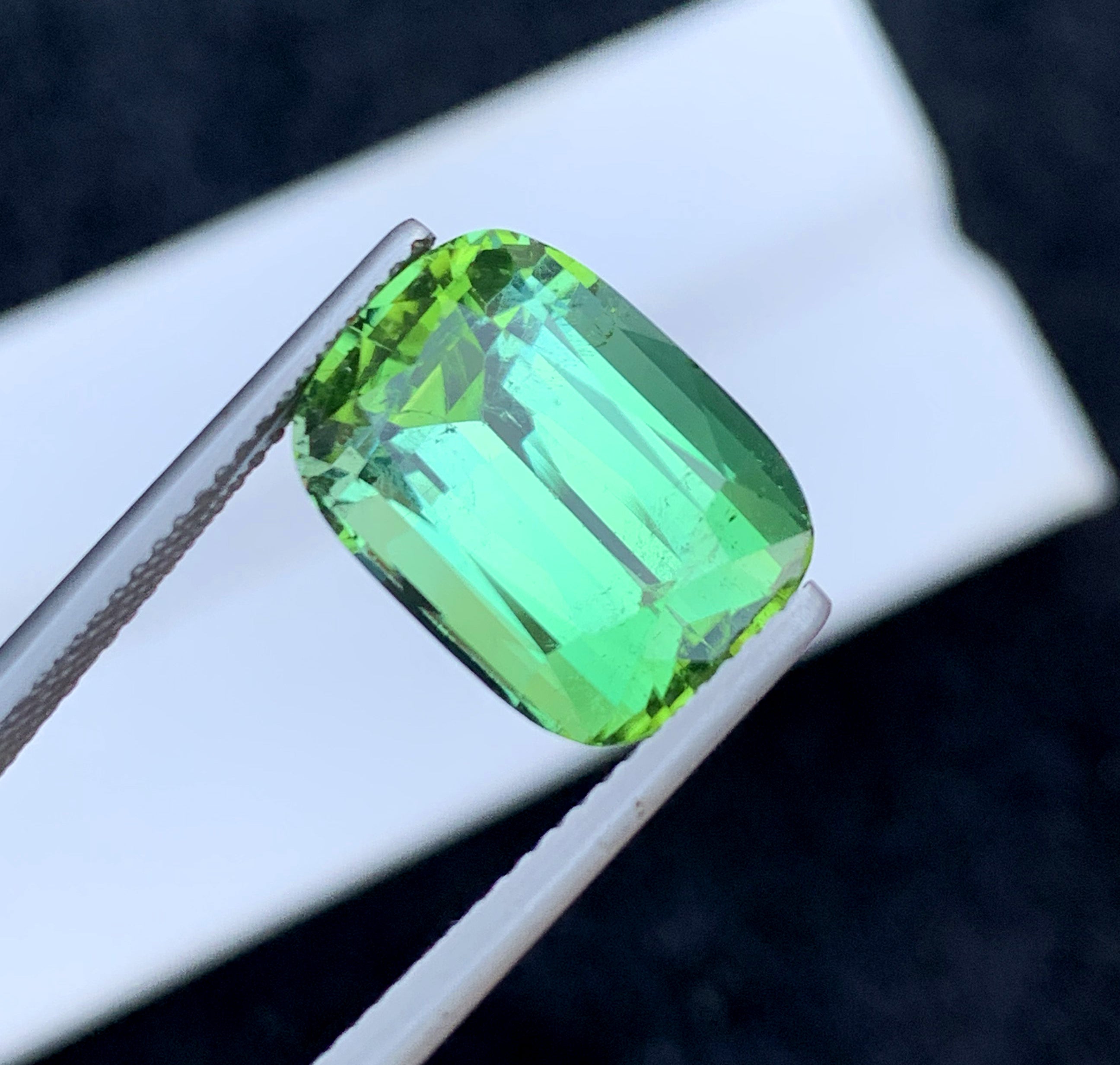 Cusshion Cut Mint Green Tourmaline Gemstone, Loose Gemstone, Faceted Tourmaline, Gemstone Jewelry, Afghan Tourmaline - 9.20 CT