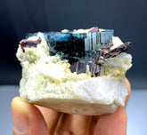 Blue Cap Tourmaline with Rare Tantalite from Afghanistan - 131 gram