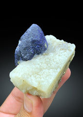 Rare Ink Blue Color Afghanite with Pyrite on Matrix, Afghanite Specimen - 151 gram