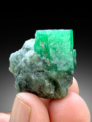Lush Green Color Emerald on Matrix, Emerald Crystal, Fine Mineral, Emerald from Swat Pakistan - 111.55 carat