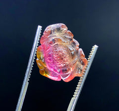 Top Quality Bicolor Tourmaline Carving, Tourmaline Necklace, Hand Carved, Polished Tourmaline Carving - 11.10 CT
