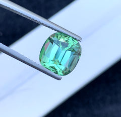 Cusshion Cut Mint Green Tourmaline Gemstone, Loose Gemstone, Tourmaline Faceted Cut Stone, Afghan Tourmaline - 5.60 CT
