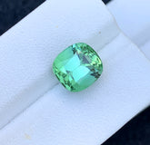 Cusshion Cut Mint Green Tourmaline Gemstone, Loose Gemstone, Tourmaline Faceted Cut Stone, Afghan Tourmaline - 5.60 CT