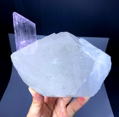 Pink Kunzite on Quartz from Afghanistan - 1139 grams