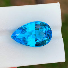 Swiss Blue Topaz Gemstone, Natural Topaz Stone, Pear Shape Topaz Ring Stone