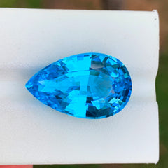 Swiss Blue Topaz Gemstone, Natural Topaz Stone, Pear Shape Topaz Ring Stone