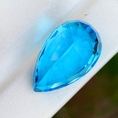 Swiss Blue Topaz Gemstone, Natural Topaz Stone, Pear Shape Topaz Ring Stone