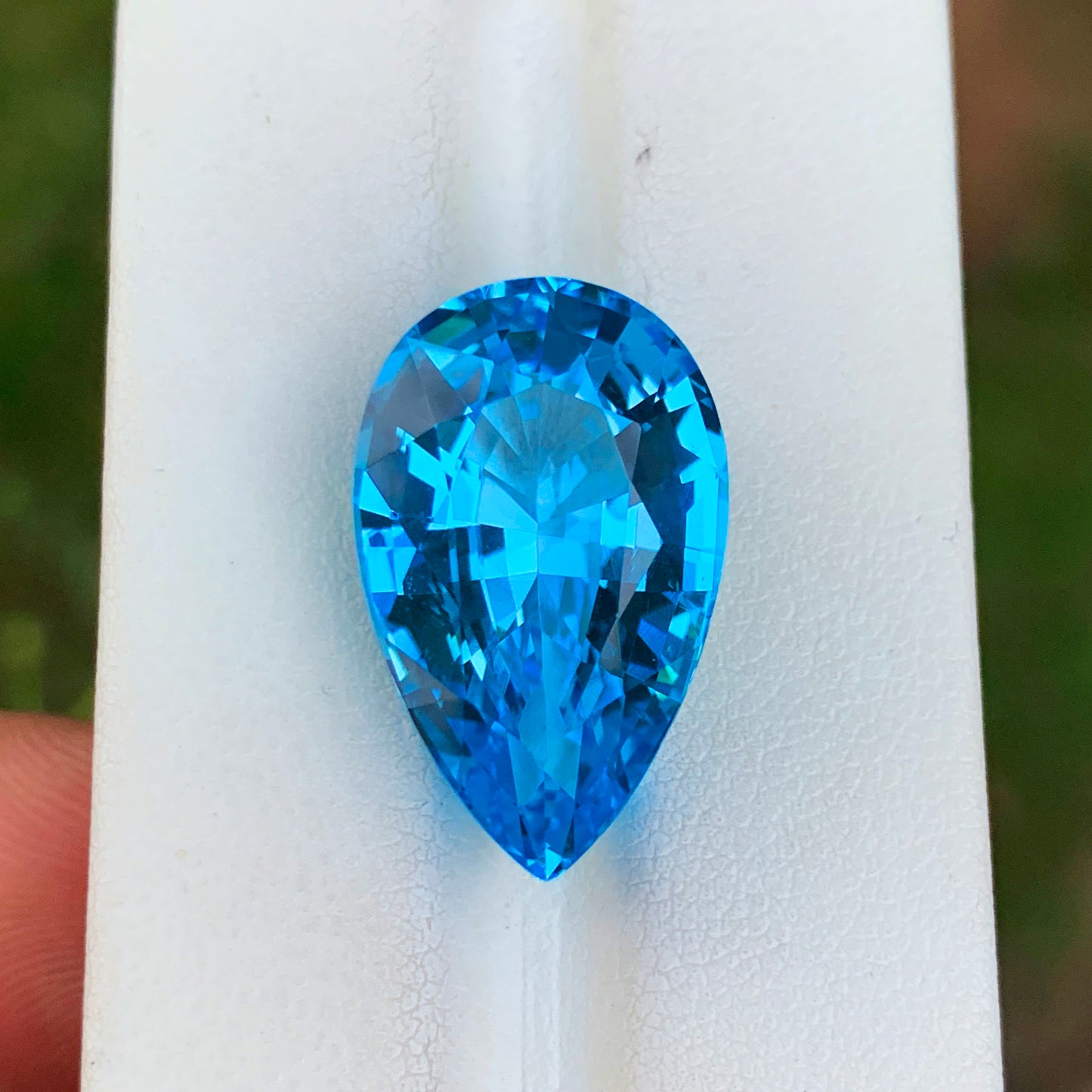 Swiss Blue Topaz Gemstone, Natural Topaz Stone, Pear Shape Topaz Ring Stone