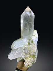 Green Tourmaline Crystals on Albite and Quartz from Pakistan - 3.3 Kg