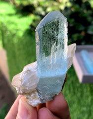Gemmy Blue Aquamarine on Quartz from Shigar valley Pakistan - 54 grams