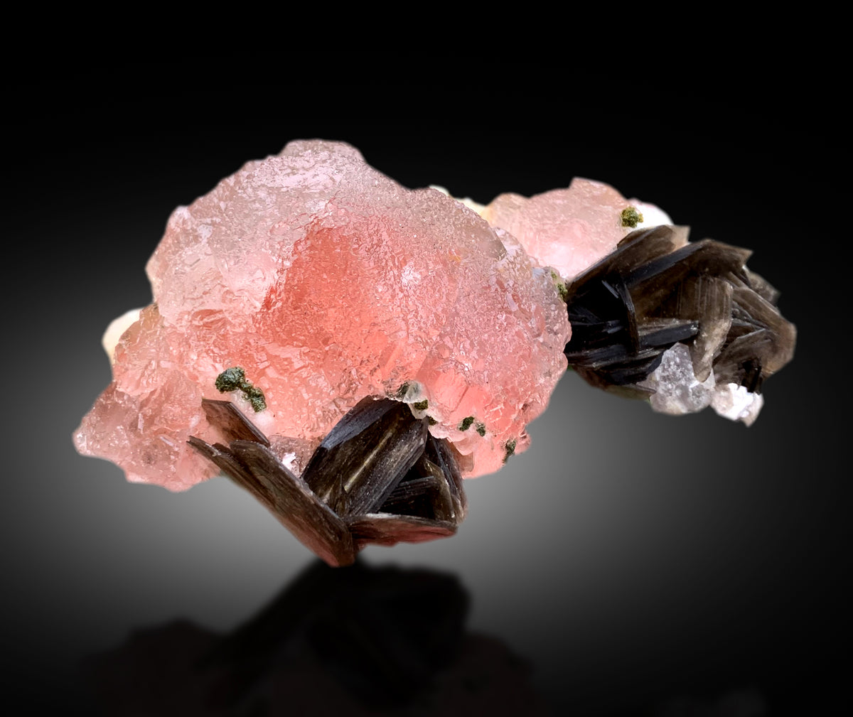 Natural Hot Pink Color Fluorite with Muscovite Mica, Raw Mineral, Crystal Specimen, Fluorite Specimen - 491 gram