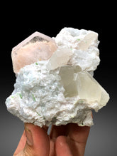 Natural Pink Morganite with Tourmalines, Quartz Microclite and Cleavelandite Albite Specimen - 308 grams