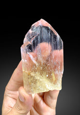 V Shape Terminated Transparent Pink Kunzite Crystal from Nuristan Afghanistan - 92 gram