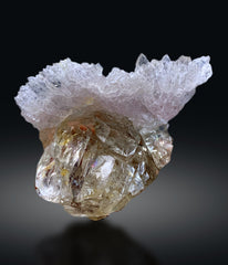 Crystallized Rose Quartz on Elestial Smoky Quartz from Paprok Afghanistan - 56 grams