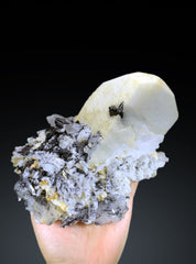 Amazing Schorl Black Tourmaline Cluster on Quartz and Microcline Feldspar Specimen - 2160 gram