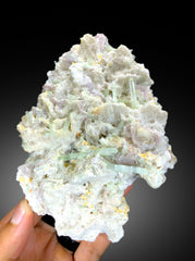 Natural Green Tourmaline Crystals on Lepidolite, Tourmaline Specimen, Raw Mineral, Tourmaline from Afghanistan - 677 gram