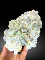 Natural Green Tourmaline Crystals on Lepidolite, Tourmaline Specimen, Raw Mineral, Tourmaline from Afghanistan - 677 gram