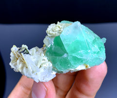 Green Fluorite on Albite from Pakistan - 57 gram