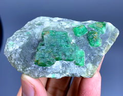 Lush Green Emerald Cluster on Matrix from Swat valley Pakistan - 101 gram