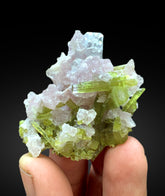 Lush Green Tourmaline Crystals with Topaz and Lepidolite from Pakistan - 38 grams