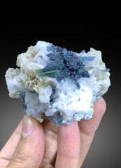 Stunning Indicolite Blue Tourmaline Cluster on Lepidolite from Afghanistan - 132 gram