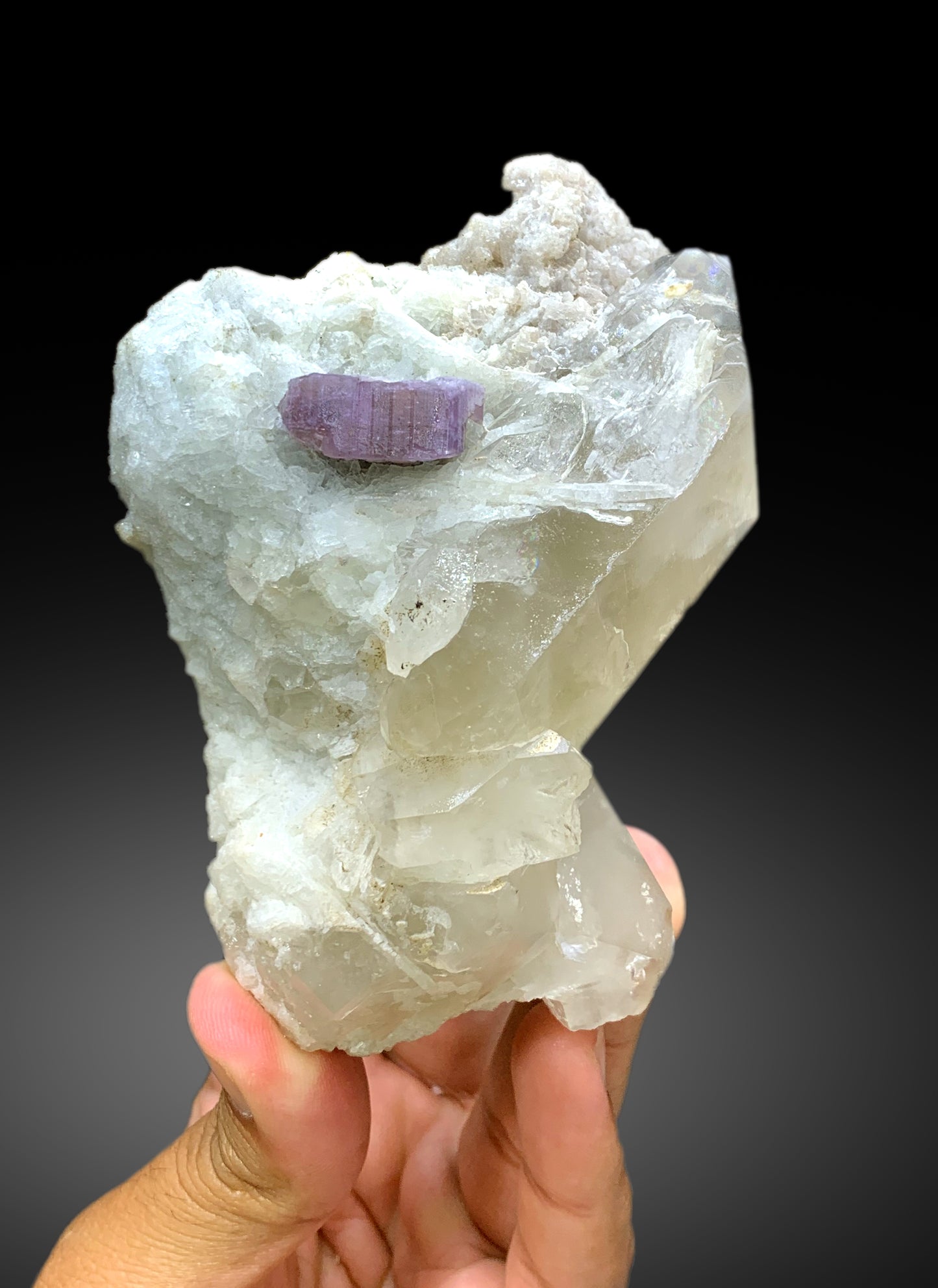 Natural Purple Color Apatite with Quartz and Lepidolite Specimen from Afghanistan - 585 gram
