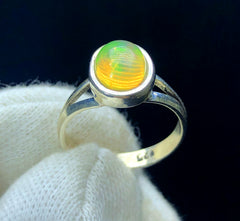 Ethopian Opal Ring, Natural Opal, Opal Jewellry, Handmade Ring, Sterling Silver 925, Opal Gemstone, Gemstone Jewellry