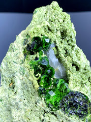 Lush Green Demantoid Garnet Cluster on Matrix - 453 gram