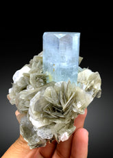 Sky Blue Color Aquamarine with Muscovite from Nagar valley Hunza, Gilgit Pakistan - 397 gram