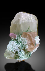 Rare Morganite, Pink Kunzite, Green Tourmaline on Quartz | Collector’s Specimen - 397 gram