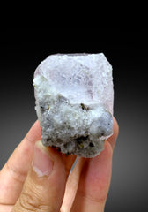 AquaMorganite Crystal, Bicolor Beryl, AquaMorganite with Green Tourmalines - 92 gram