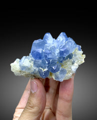 Natural Blue Color Celestine on Calcite from Baghdis, Afghanistan - 183 gram