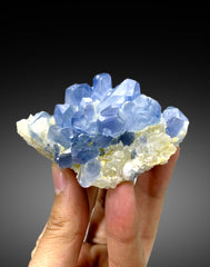 Natural Blue Color Celestine on Calcite from Baghdis, Afghanistan - 183 gram