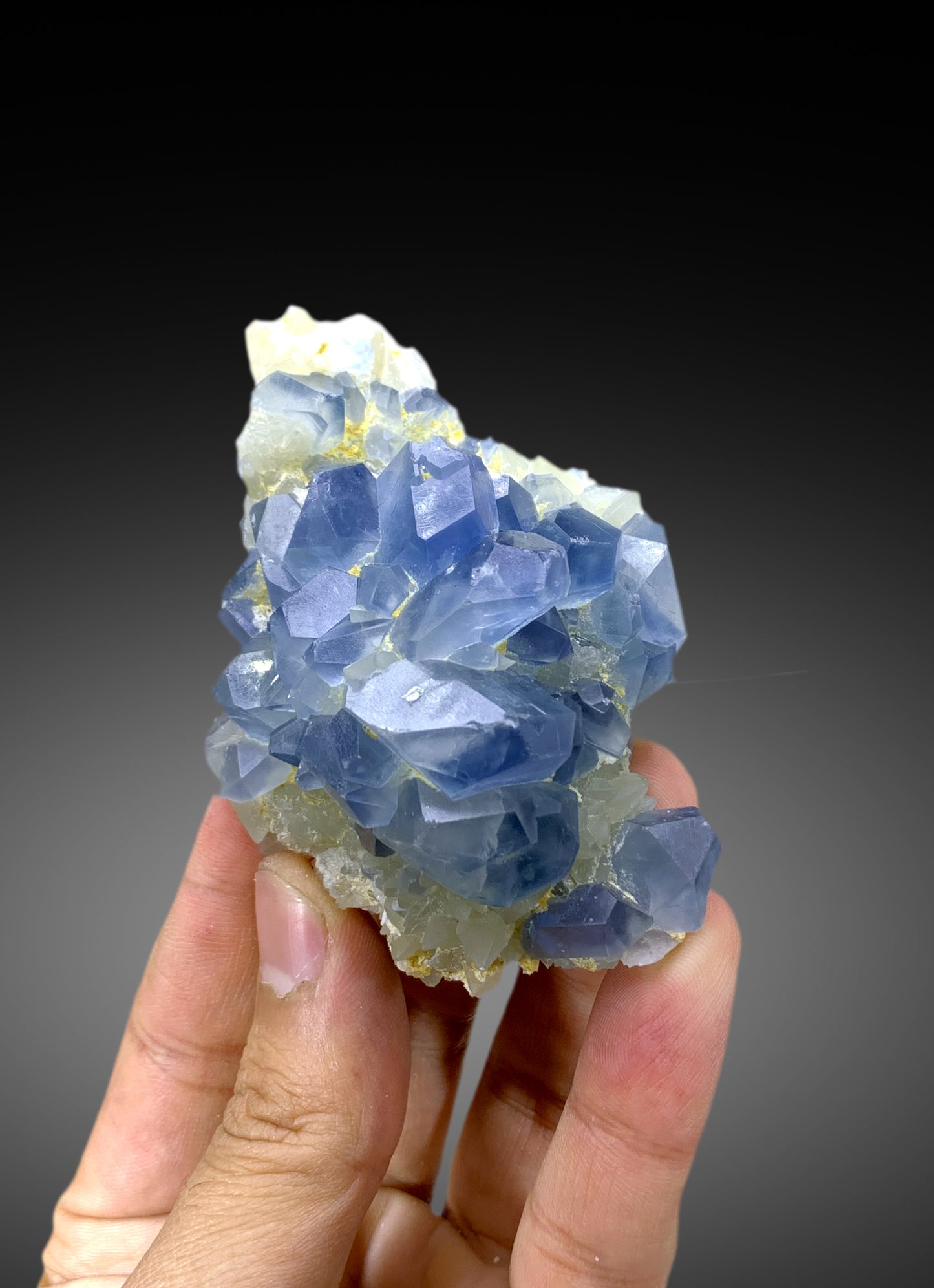 Natural Blue Color Celestine on Calcite from Baghdis, Afghanistan - 183 gram