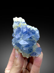 Natural Blue Color Celestine on Calcite from Baghdis, Afghanistan - 183 gram