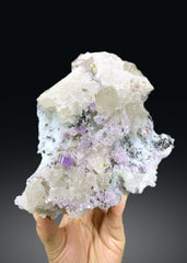 Purple Apatite Crystals with Lepidolite and Quartz Specimen from Afghanistan - 1566 grams