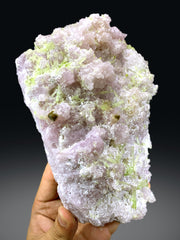 Green Tourmaline Cluster with Rare Microlite on Lepidolite from Afghanistan - 1788 grams