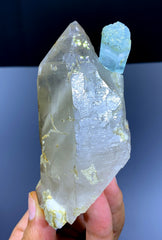 Sky Blue Aquamarine Crystal on Quartz from Shigar valley Pakistan - 273 gram