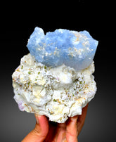 Natural Bicolor Beryl, AquaMorganite, Blue Aquamarine and Pink Morganite with Tourmalines, Tantalite on Matrix, Mineral Specimen - 1448 g