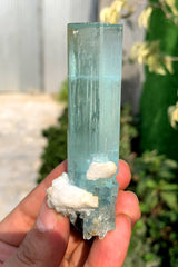 Gemmy Blue Aquamarine on Albite from Shigar valley Pakistan - 94 grams