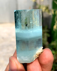 Gemmy Blue Aquamarine on Albite from Shigar valley Pakistan - 65 grams