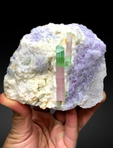 Stunning Bicolor Tourmaline with Pink Lepidolite from Paprok Afghanistan - 700 grams