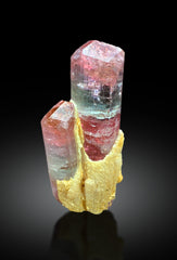 Stunning Twinned Bicolor Tourmaline Crystal from Paprok Afghanistan - 53 gram